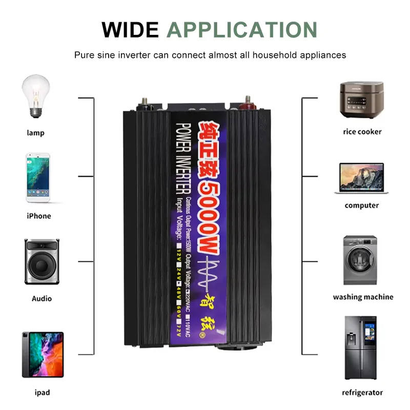 SMARAAD 5000W 12V 24V 48V DC k - Pure Sine Wave Inverter 5000W 48V 220V ulasan dan harga