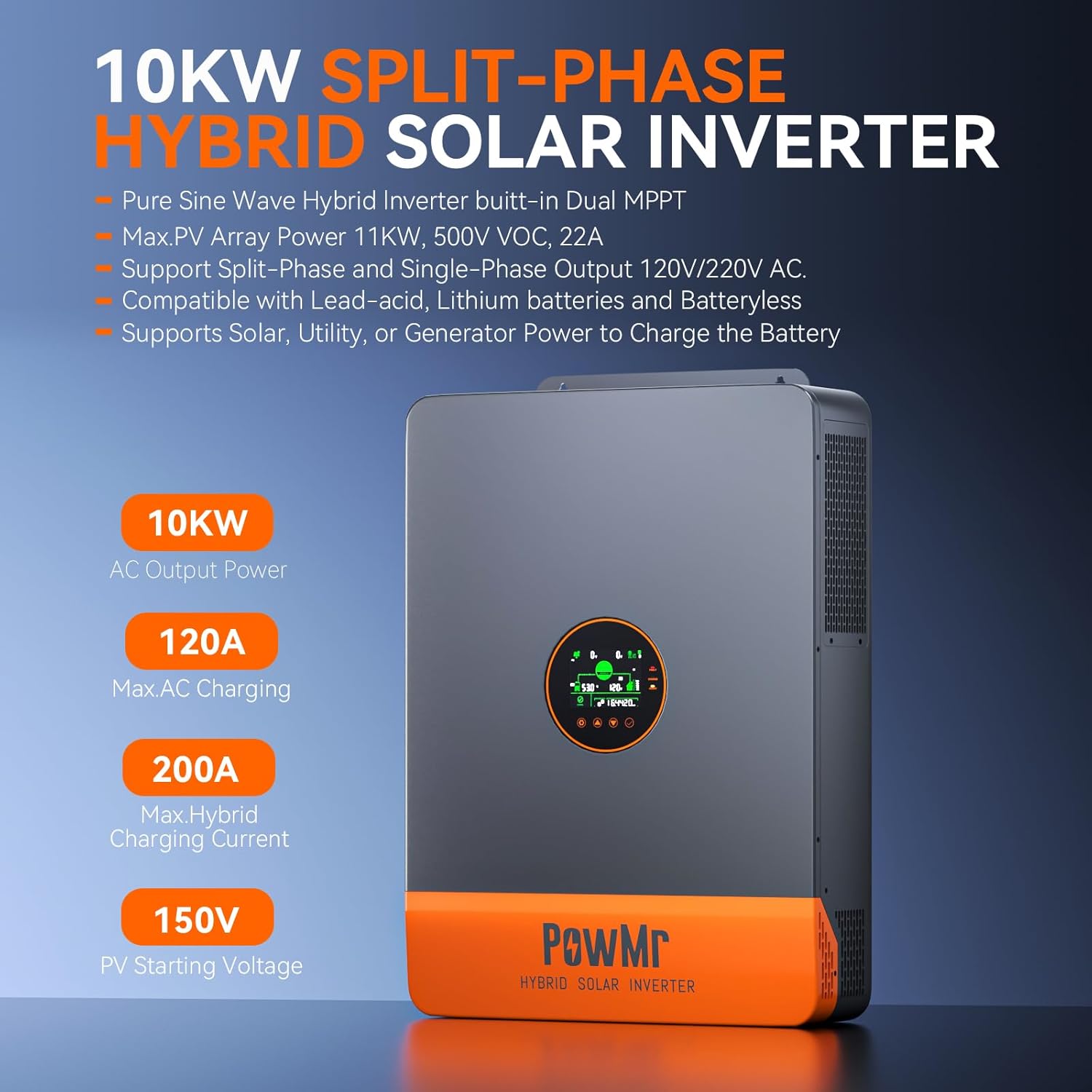 PowMr 16KW 10KW Inverter Fase  - Split Phase Inverter 10Kw 110V 220V ulasan dan harga
